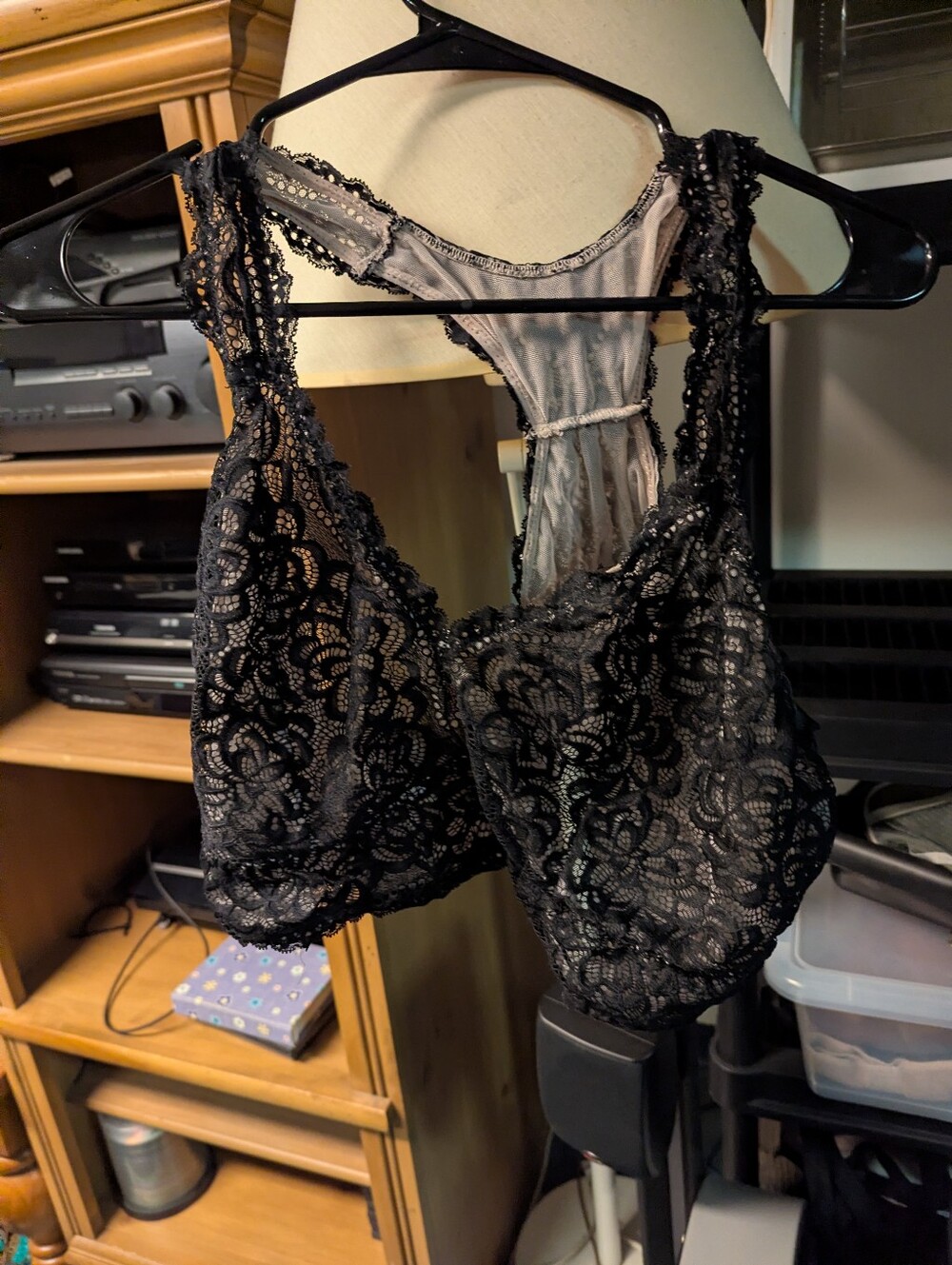 Lace Racerback Bralette in Black